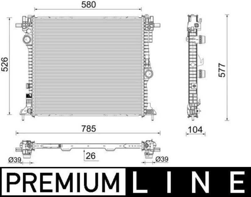 Image of Engine radiator MAHLE CR 2587 000P