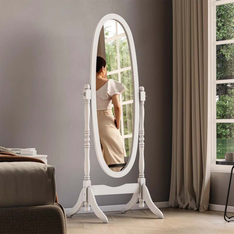 Image of Lassic Vida Designs Nishano Oval Cheval Mirror White unisex One Size