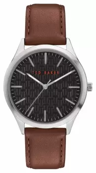 image of Ted Baker BKPMHF902 Mens Manhatt Brown Leather Strap Watch