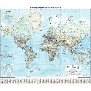 Image of The Daily Telegraph Wall Map of the World Sheet map 2011