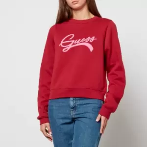 Image of Guess Logo-Appliqued Fleece-Back Cotton-Blend Jersey Sweatshirt - XL