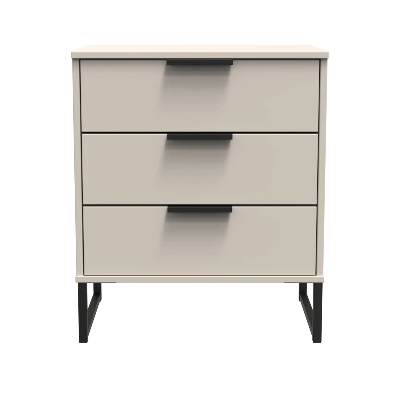 Image of Ready Assembled 2 U Fuji 3 Drawer Chest (Ready Assembled) Stone