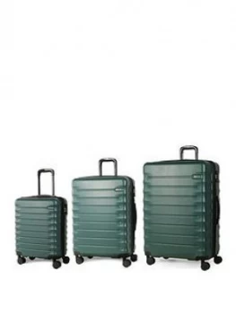 image of Rock Luggage Synergy 3Pcs Set 8 Wheel Forest Green Suitcases