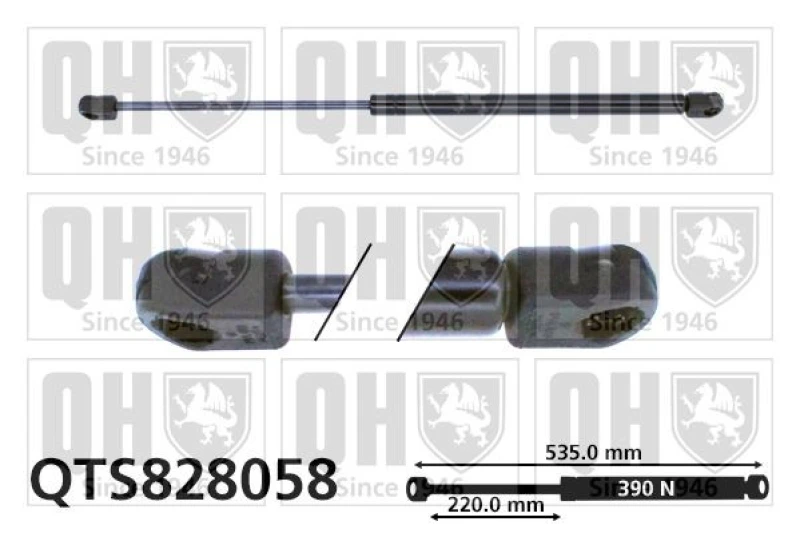 Image of QUINTON HAZELL Tailgate strut QUINTON HAZELL QTS828058