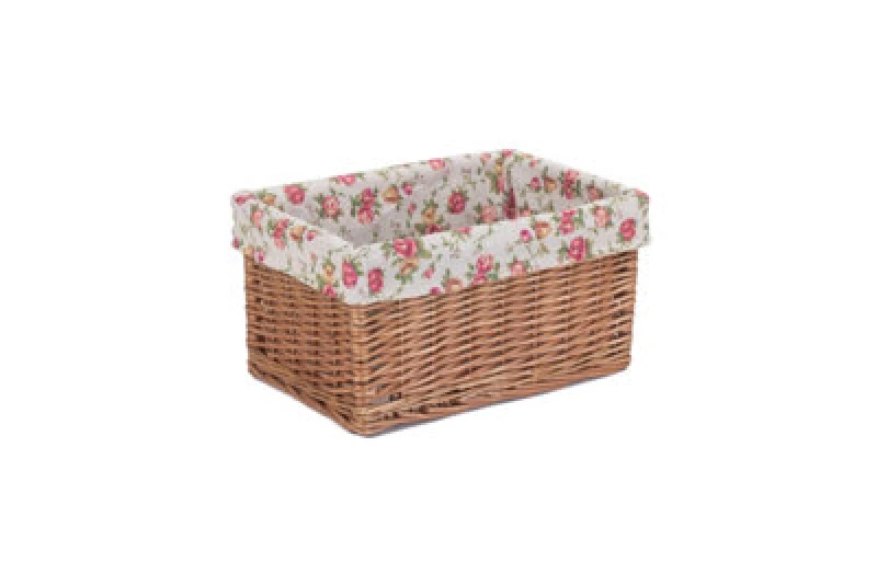 Image of Red Hamper St018R-2 Wicker Medium Double Steamed Garden Rose Willow Storage Baskets