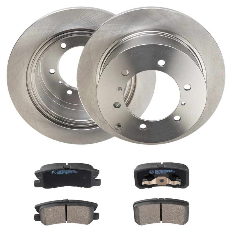Image of RIDEX 3405B2359 Brake disc and pads set Rear Axle, Brake Disc Type: Solid, with acoustic wear warning Brake Set,disc brakes (3405)
