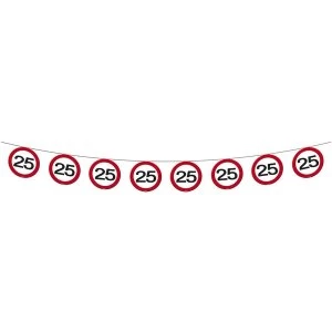 Image of 25th Birthday Traffic Sign Garland