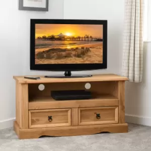 image of Corona 2 Drawer TV Unit Weathered Pine (Brown)