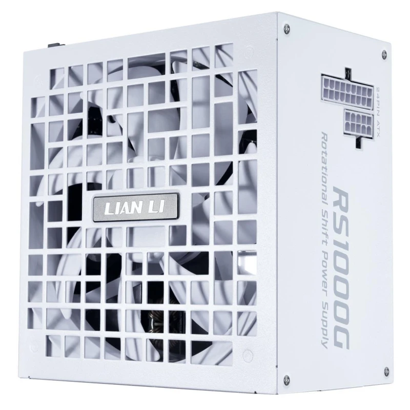 Image of Lian Li RS 1000W 80+ Cybenetics Gold Rated Fully Modular PSU w/ Rotatable AC Inlet & RS Hub - White - RS1000G.WH00