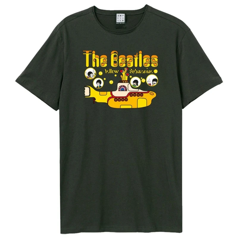 Image of Amplified Amplified Men Yellow Submarine Bubbles The Beatles T-Shirt in Charcoal Size: X-Small Charcoal XS Male 5063652186794