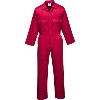 Image of S999 sz M Red Work Euro Boiler Suit Coverall Overall PPE Mechanic - Portwest