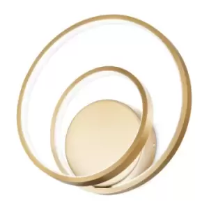 Image of Ideal Lux OZ Dimmable Swirl Integrated LED Wall Lamp Brass, 3000K