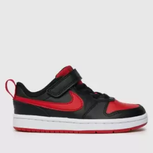 image of Nike Black & Red Court Borough Low 2 Boys Junior Trainers