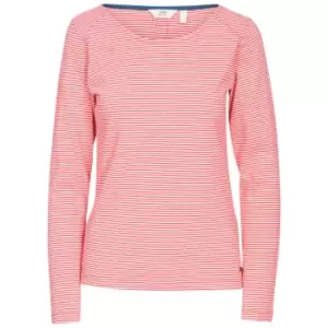 Image of Trespass Womens/Ladies Caribou Casual Top (L) (Hibiscus Red Stripe)