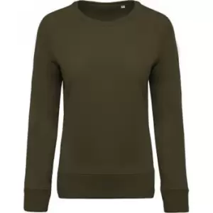 Image of Kariban Womens/Ladies Organic Raglan Sweatshirt (S) (Moss Green)