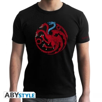 Image of Game Of Thrones - Targaryen Viserion Mens Medium T-Shirt - Black