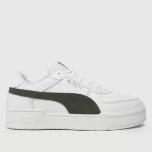 image of PUMA ca pro suede trainers in white & green