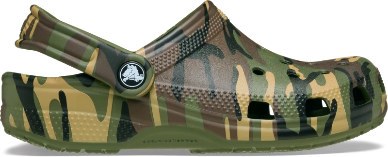 Image of Crocs Kids Classic Camouflage Clogs Army Green / Multi C11