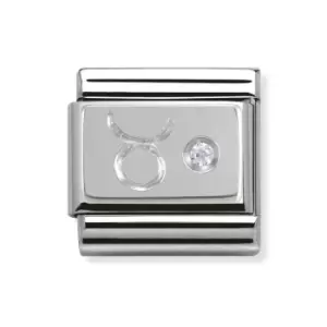 Image of Nomination Classic Silver & CZ Taurus Charm