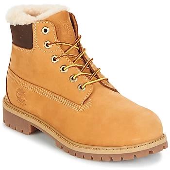 image of Timberland 6 IN PRMWPSHEARLING LINED boys's Childrens Mid Boots in Brown - Sizes 12.5 kid