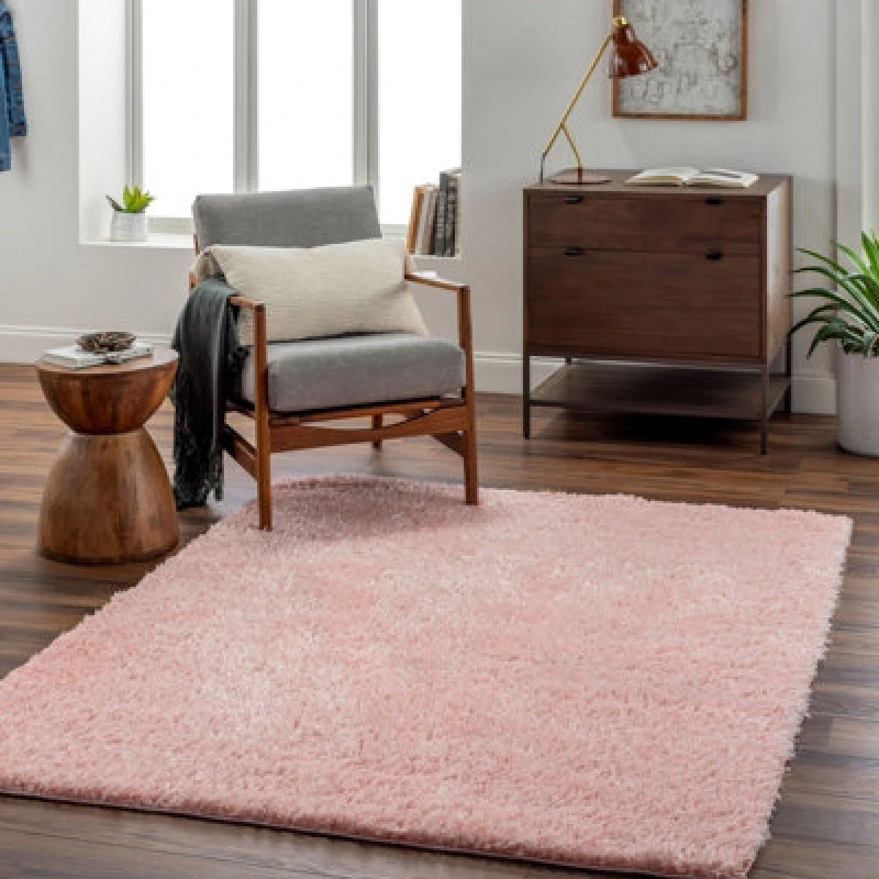 Image of Livabliss Shaggy Solid Color Plush Pile Pink Soso Area Rug 120 X 180 Cm - Easy Care, Non Shedding, Ideal For Living Room & Bedroom