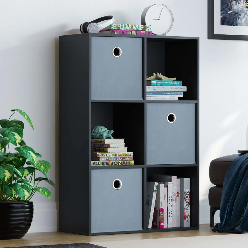 Image of Lassic 2x3 Cube Storage Unit (B) + Set of 3 Storage Cubes Grey unisex 2x3