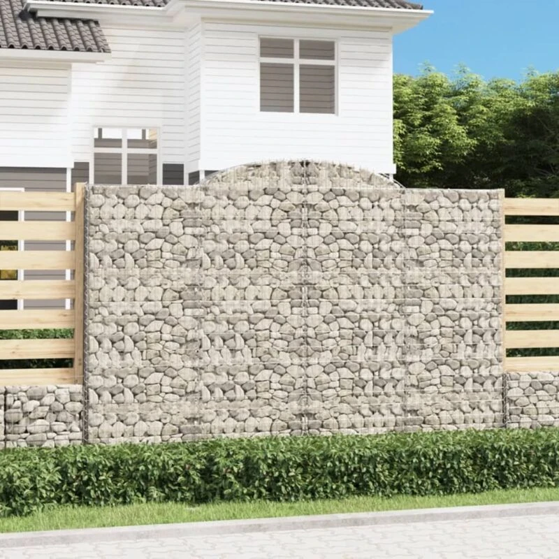 Image of vidaXL Arched Gabion Basket 300x30x200/220 cm, Silver 153510
