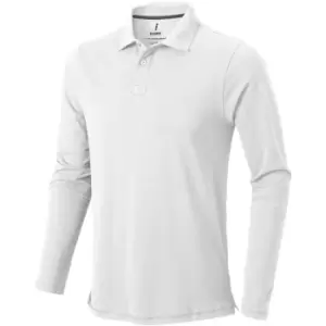 Image of Elevate Mens Oakville Long Sleeve Polo Shirt (XXXL) (White)