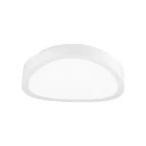 Image of Merano - Bay 50cm Integrated LED Semi Flush Light White Iron, Glass LED 45W 1600Lm 3000K