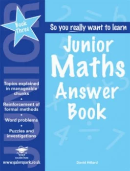 Image of So You Really Want to Learn Junior Maths. Book 3 Answer Book by David Hillard Paperback