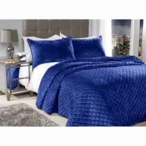 image of Emma Barclay Regent Bedspread With 2 Matching Pillow Shams Navy