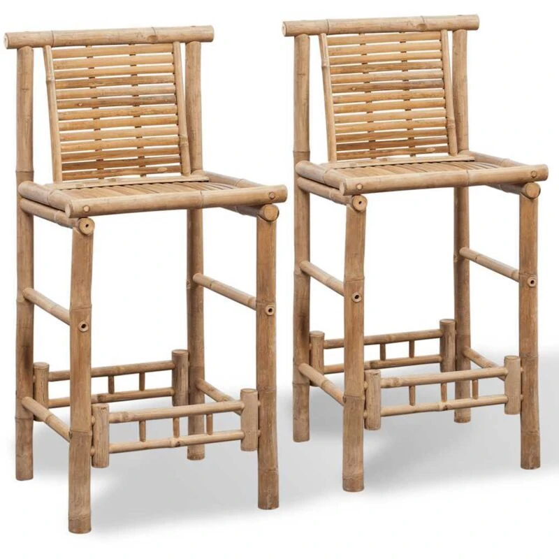 Image of VIDAXL Bar Stools 2 pcs Bamboo Vidaxl 8718475954200