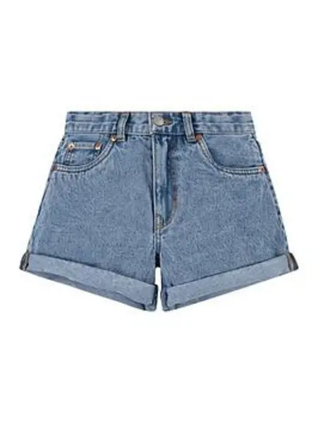 Kids Mini Mom Roll Cuff Shorts - Blue