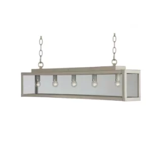 Zenia 5 Light Straight Bar Pendant Ceiling Light Gray_Metal