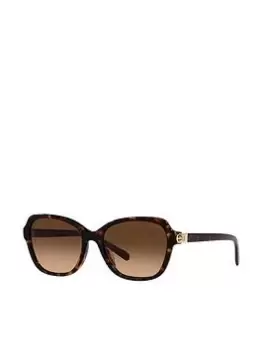 Image of Coach Cd478 Round Sunglasses -Dark Tortoise