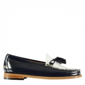 Image of Bass Weejuns Estelle High Shine Loafers - Navy Textured