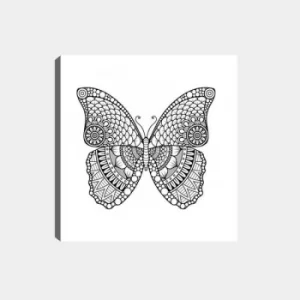 Image of MANDALA07 White Black Decorative Canvas Painting