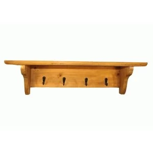 Image of Wood Keys Hanging Rack With Shelf