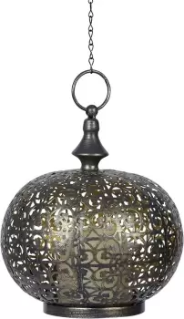 image of Oriental Style Hanging Garden Lantern with USB Rechargeable LED