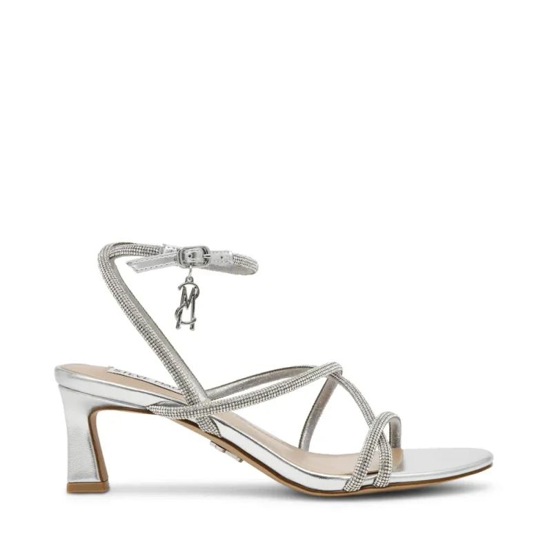 Image of Steve Madden Womens heeled sandals Steve Madden Nerissa Argente Female 37