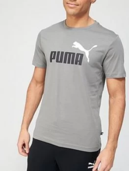 Image of Puma Essential 2 Colour Logo Tee - Grey