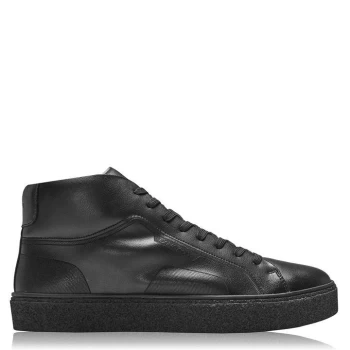 Image of Calvin Klein Ethan High Top Leather Trainers - Black