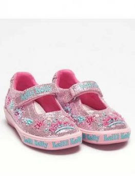 Image of Lelli Kelly Girls Tiara Dolly Shoe - Pink/Glitter