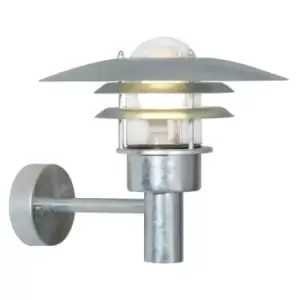 Image of Lonstrup 32cm Outdoor Wall Lantern Galvanized, E27, IP44