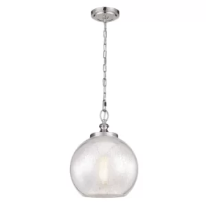 Image of Tabby 1 Light Dome Ceiling Pendant Brushed Steel, E27