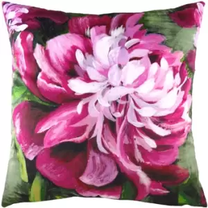 image of Winter Flowers Peony Cushion Fuchsia