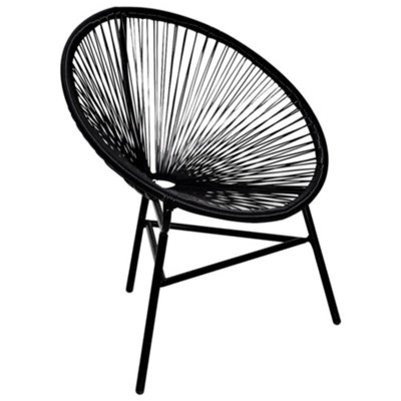 Image of VIDAXL Garden Moon Chair Poly Rattan Black Vidaxl 41383