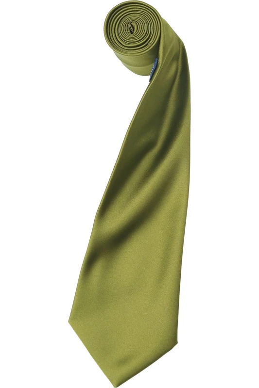 Image of Premier Premier Men Plain Satin Tie (Narrow Blade) Pack of 2 in Khaki Khaki One Size Male 5059269153076