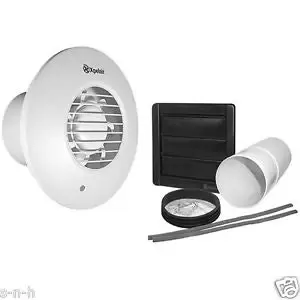 image of Xpelair DX100TR Timer Round Extractor Fan with Wall Kit - 93006AW