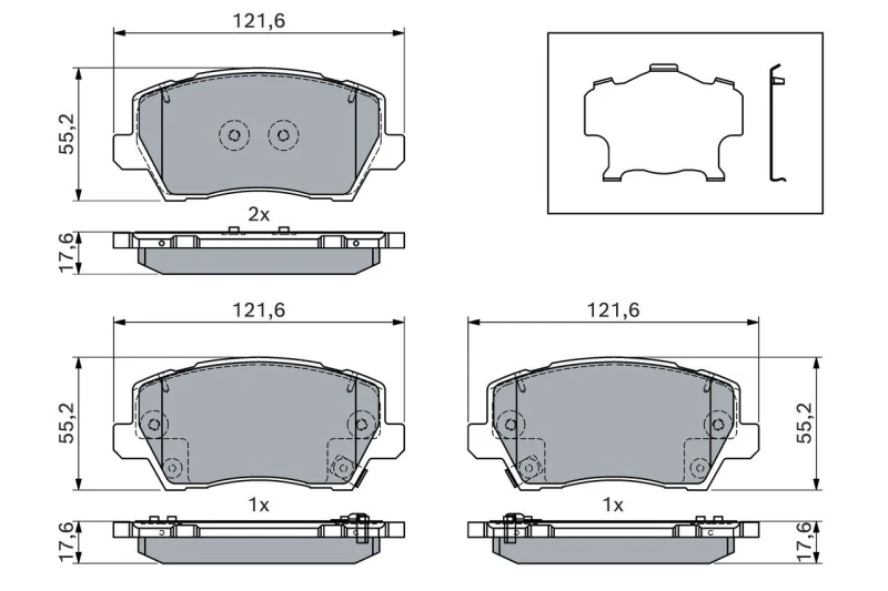 Image of Brake pad set Bosch 0 986 460 078